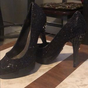Purple sparkle heels